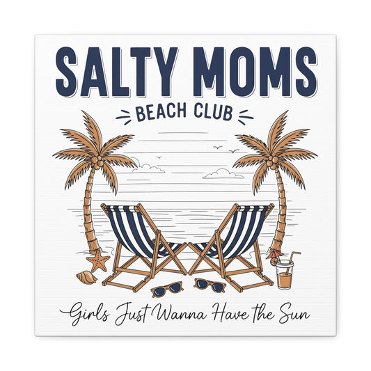 Salty Moms Beach Club Canvas Wall Art