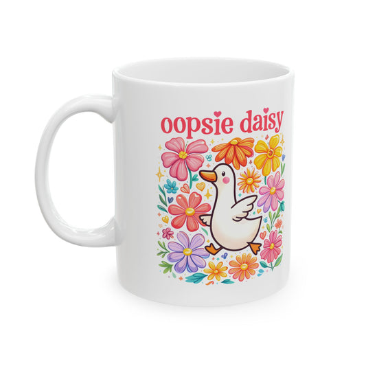 Cute Daisy Floral Ceramic Mug - Aesthetic Flower Garden Gift for Her (11oz)