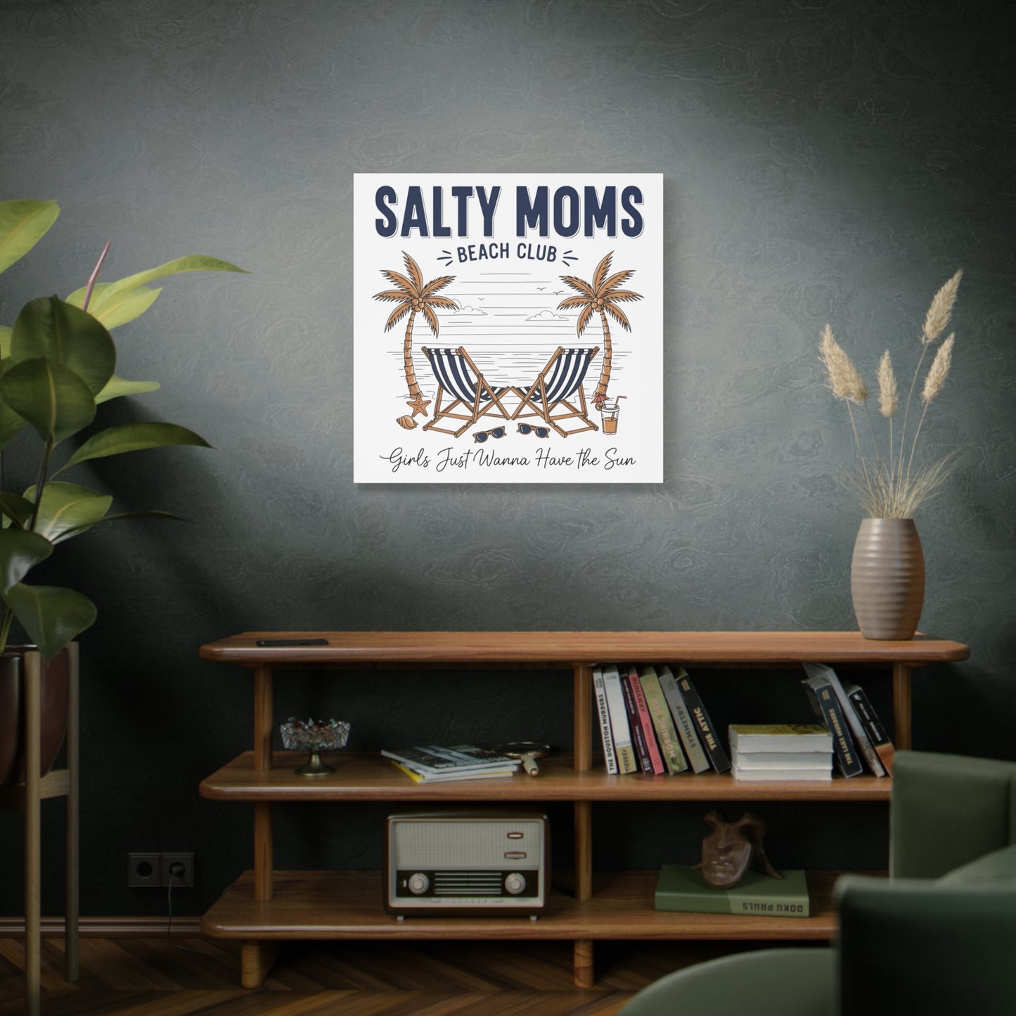 Salty Moms Beach Club Canvas Wall Art