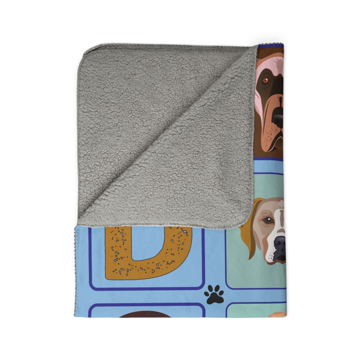 The Official Dog Nap Blanket - Cute Paw Print Sherpa Fleece Throw