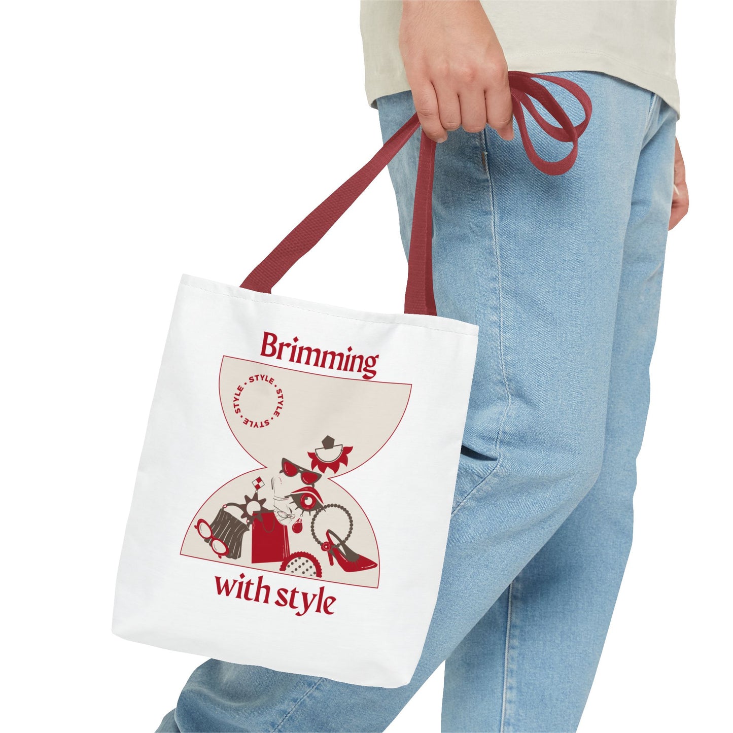 Brimming with style Editorial Graphic Tote Bag – Aesthetic Canvas Shoulder Bag