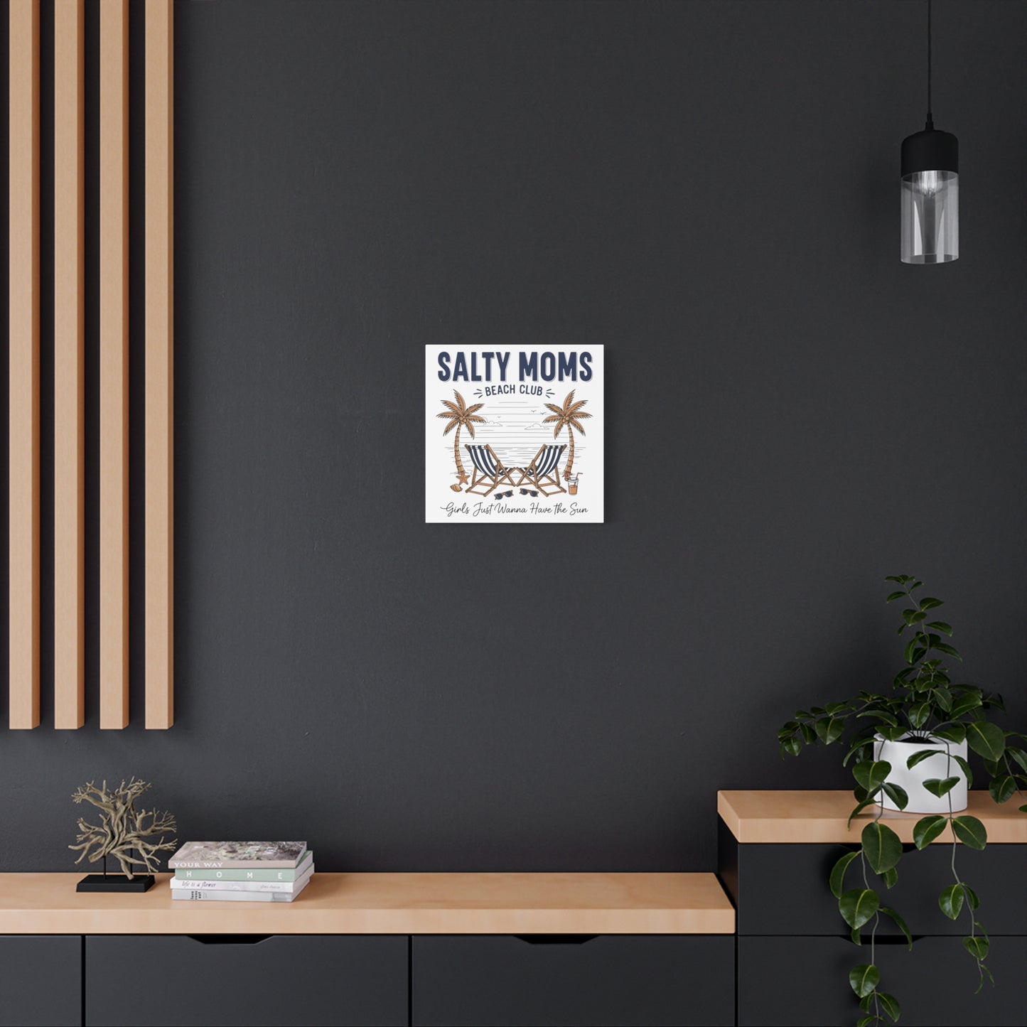 Salty Moms Beach Club Canvas Wall Art