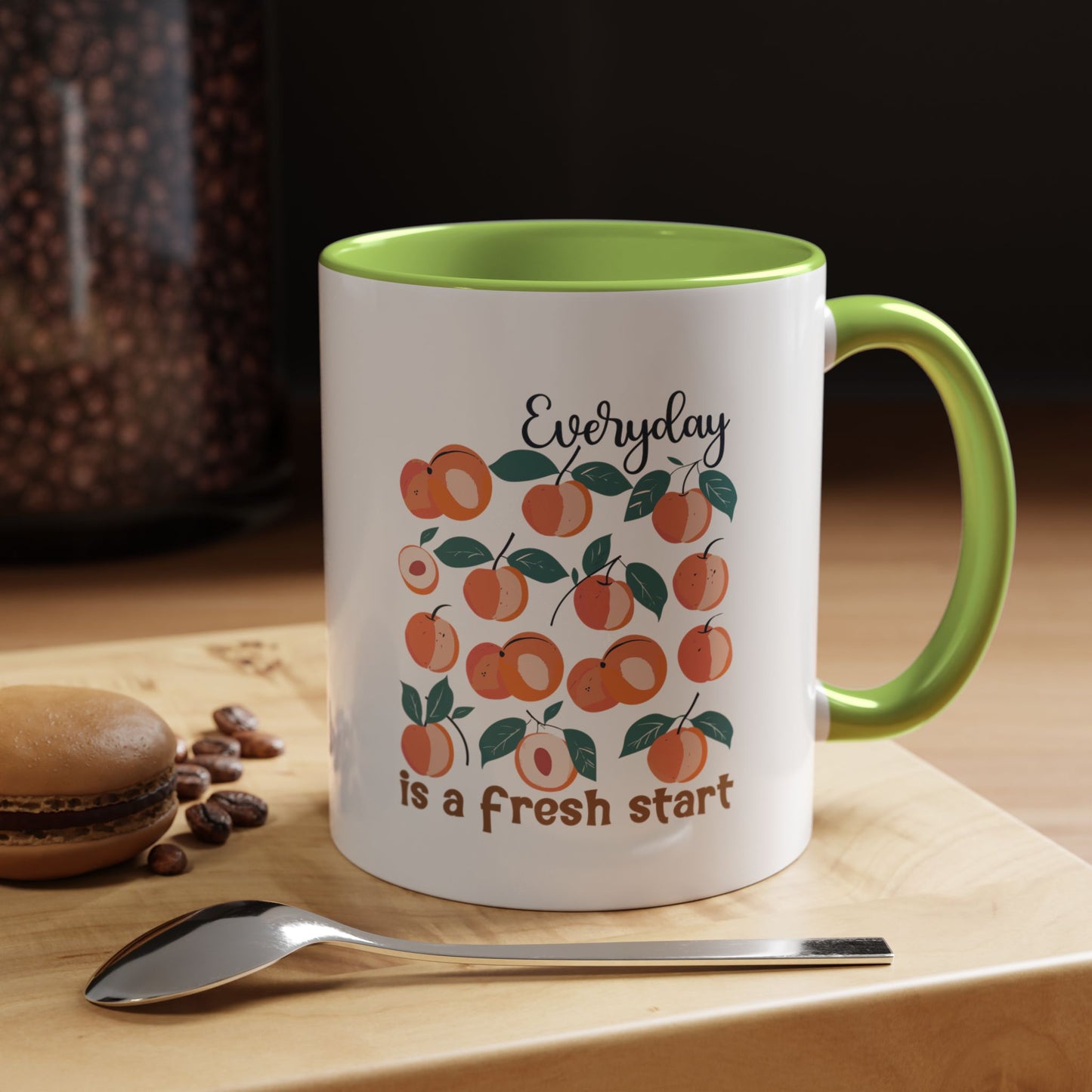 Everyday Is a Fresh Start Peach Accent Coffee Mug