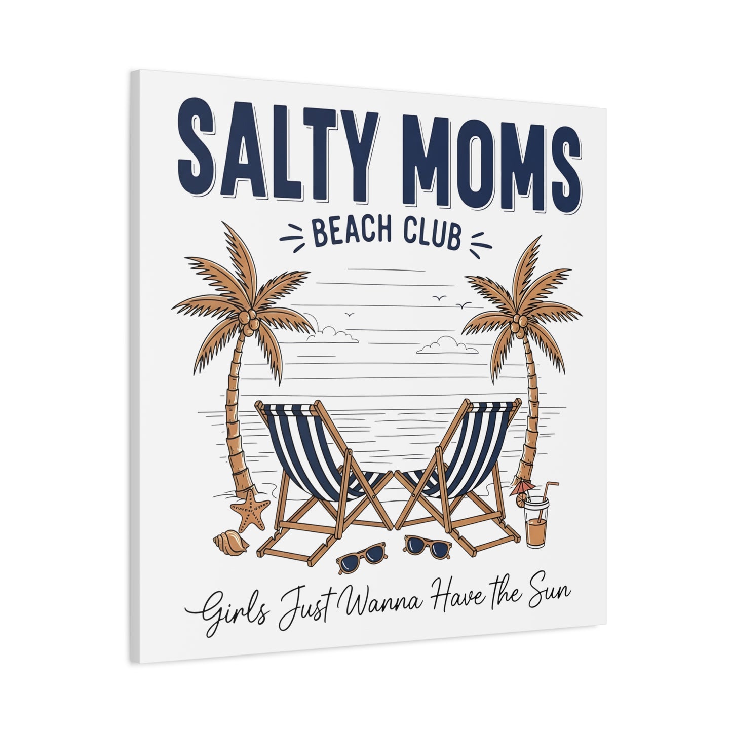 Salty Moms Beach Club Canvas Wall Art