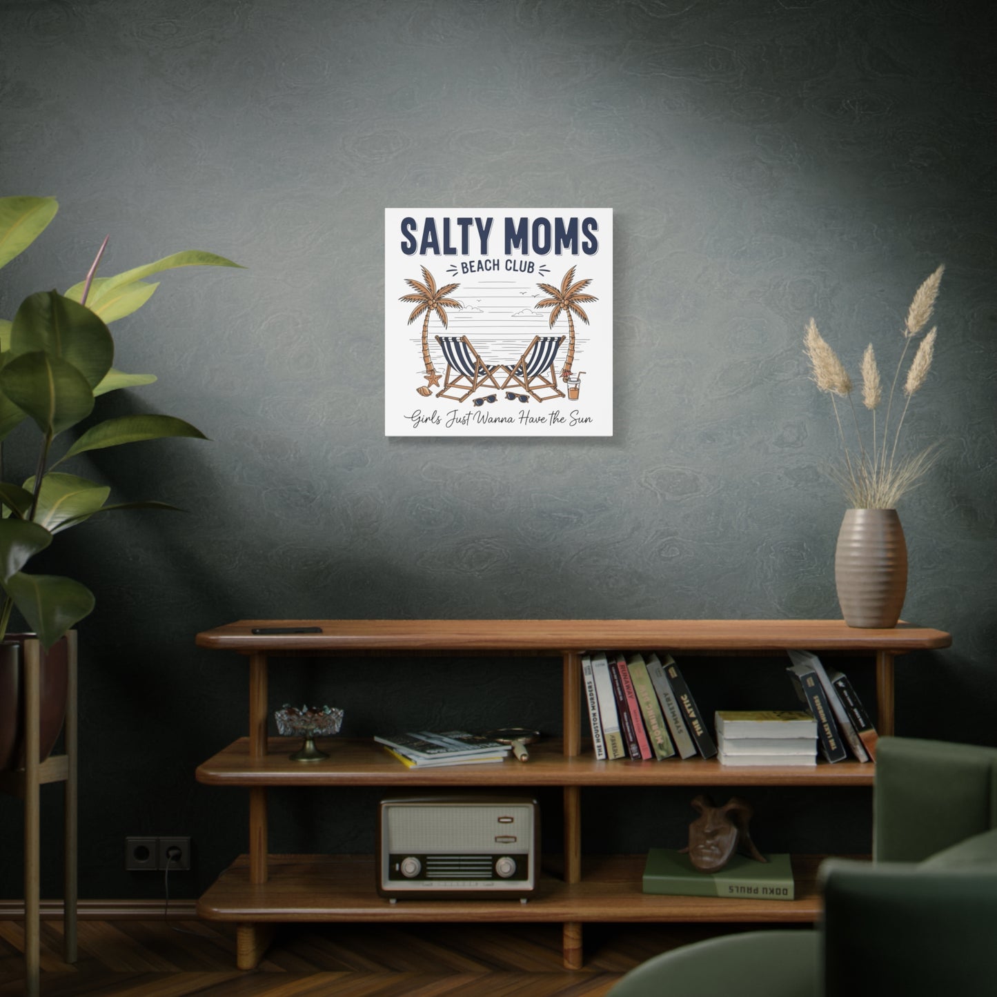 Salty Moms Beach Club Canvas Wall Art