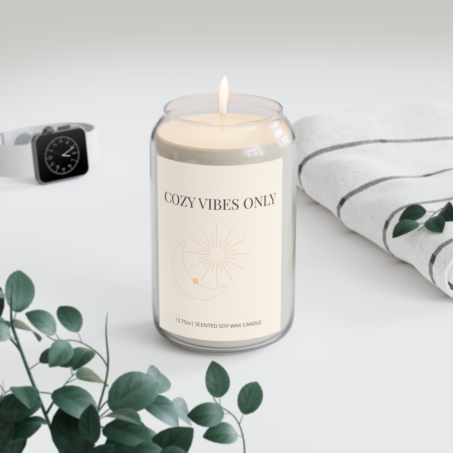Copy of Cozy Vibes Only Celestial Candle - Vanilla Bean Aesthetic Jar Decor (13.75oz)