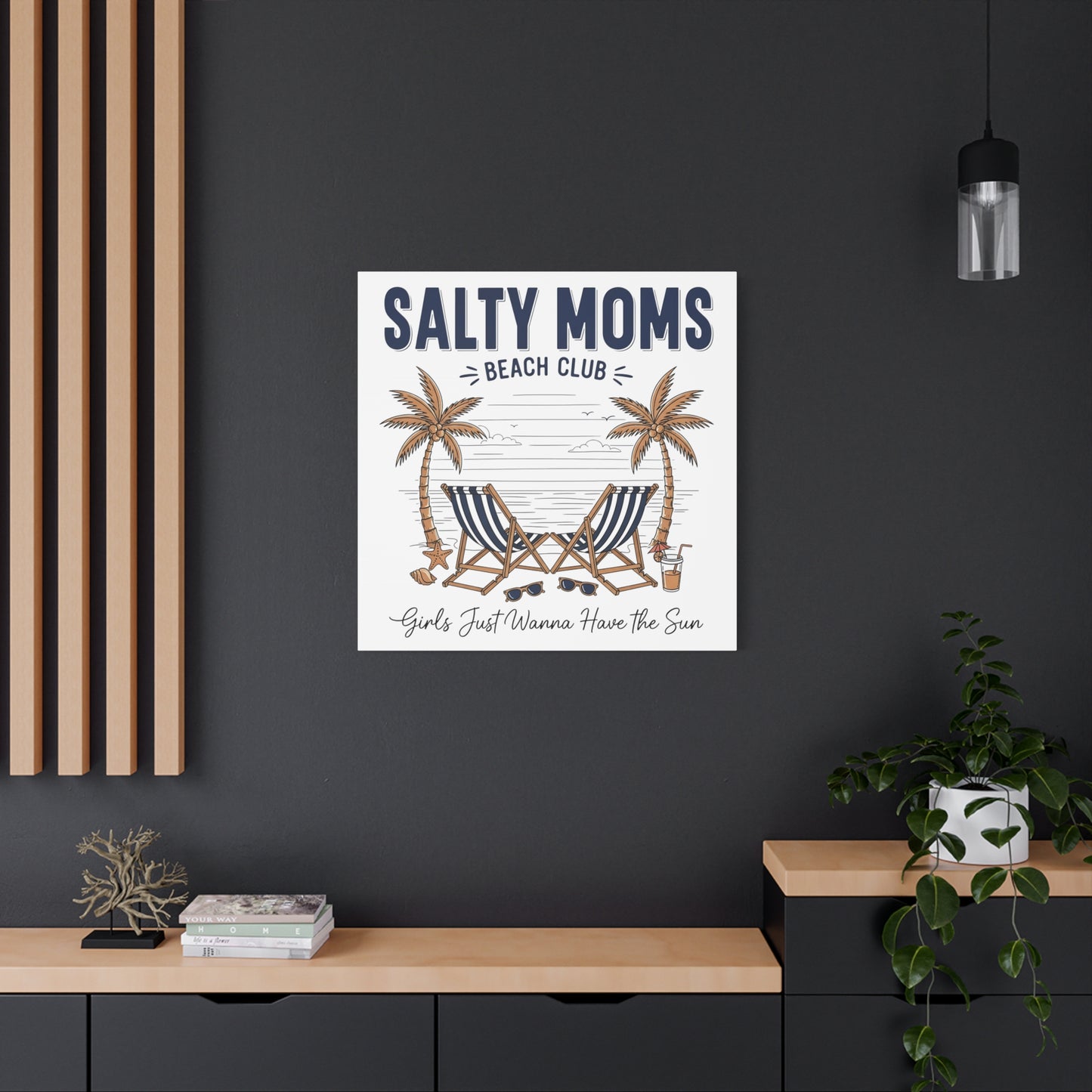 Salty Moms Beach Club Canvas Wall Art