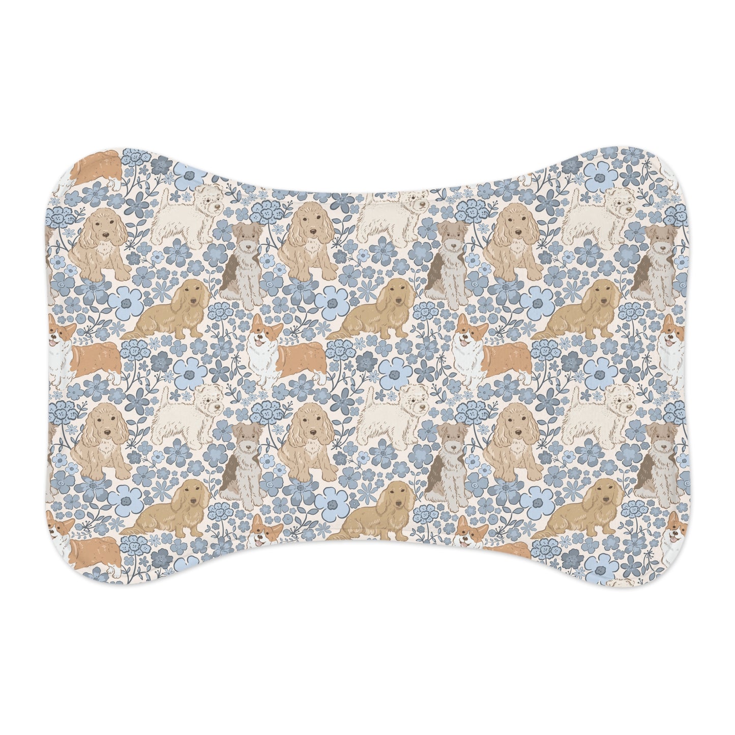 Floral Corgi & Labradoodle Pet Feeding Mat
