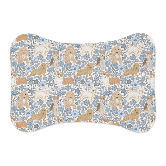 Floral Corgi & Labradoodle Pet Feeding Mat