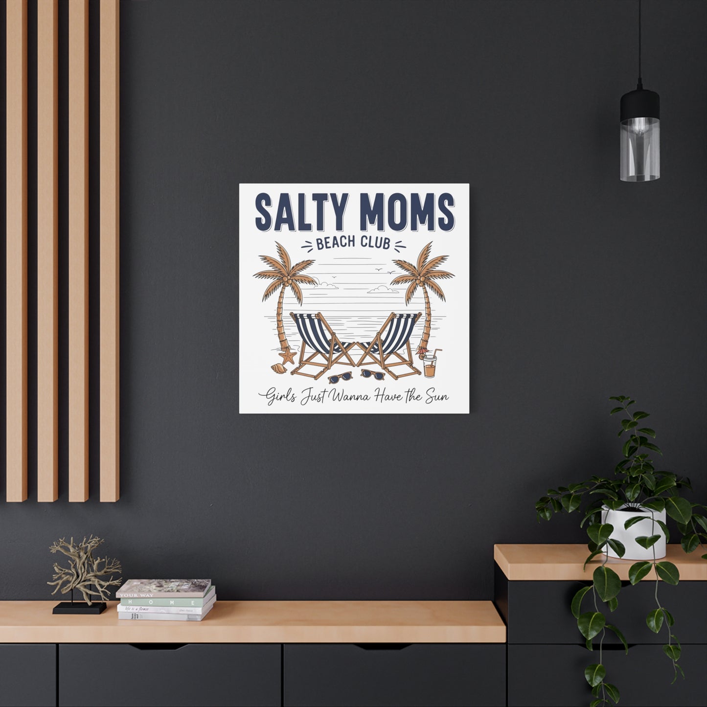 Salty Moms Beach Club Canvas Wall Art