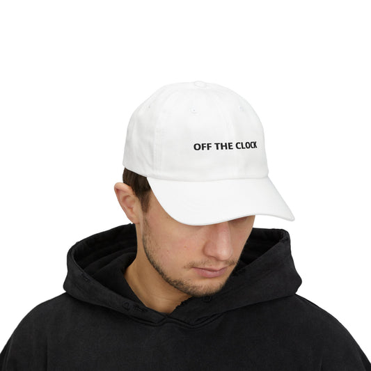Off The Clock Embroidered Dad Hat - White Aesthetic Casual Baseball Cap