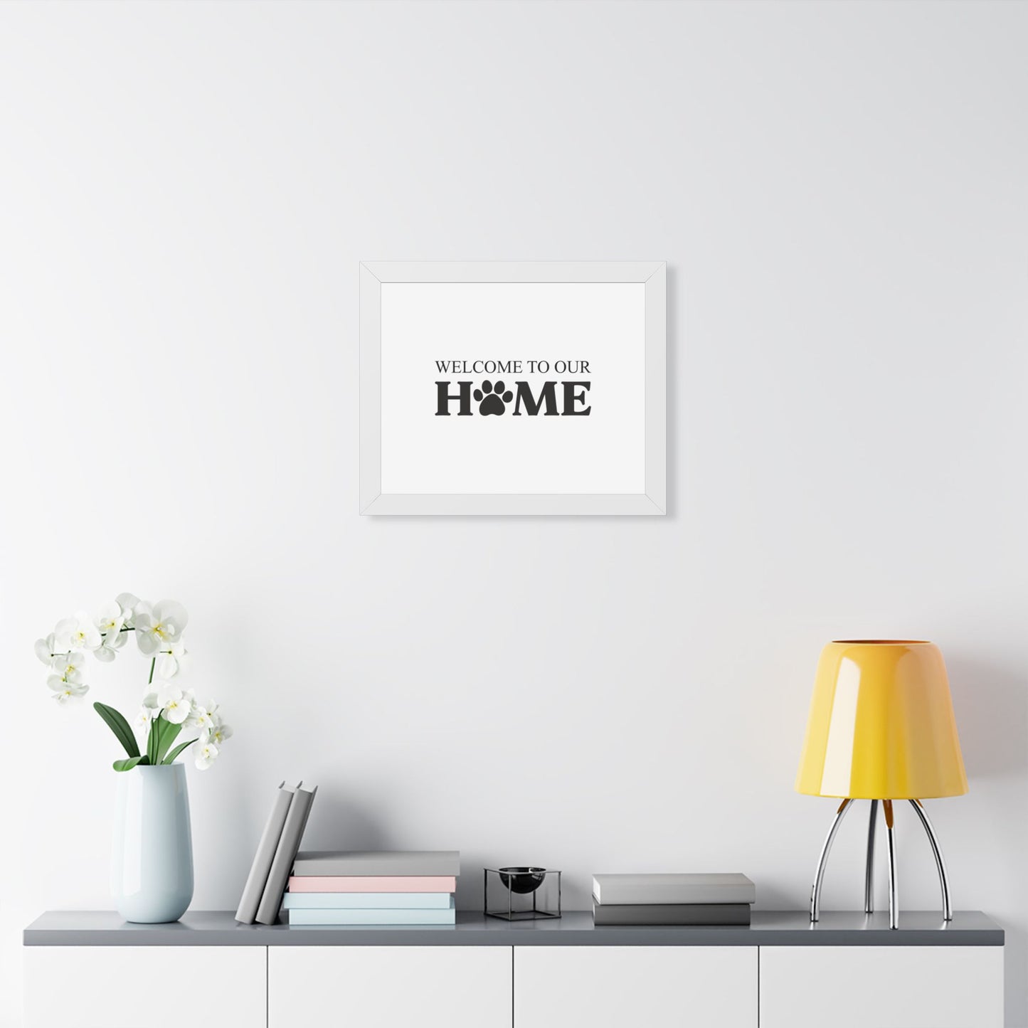 Welcome to Our Home Pet Paw Framed Poster – Cozy Pet Lover Decor