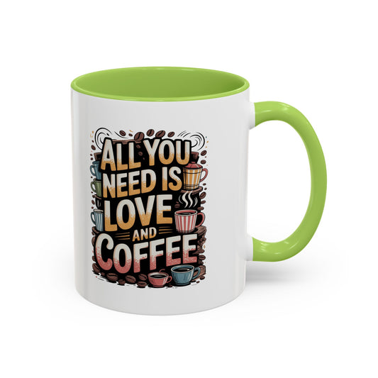 All You Need Is Love And Coffee Mug – Retro Coffee Lover Gift