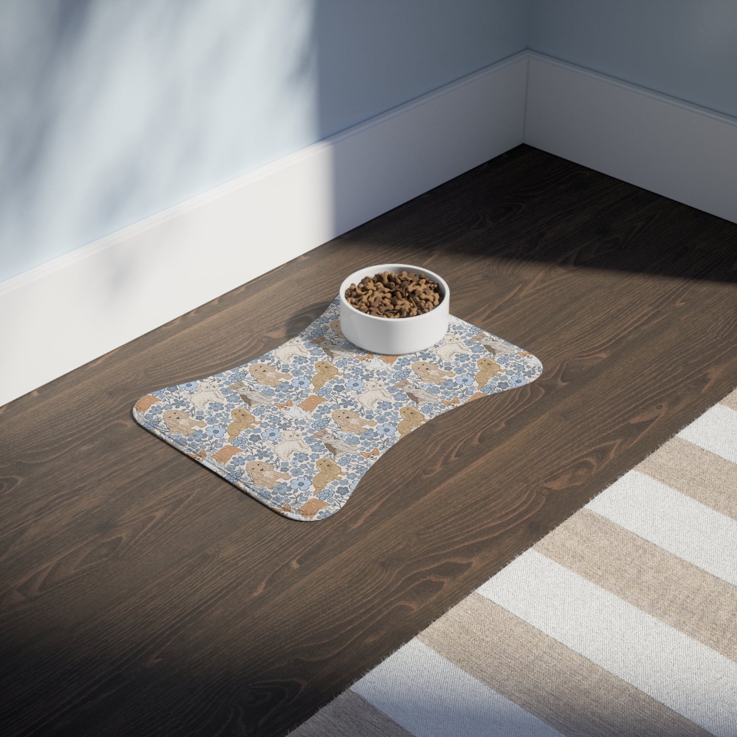 Floral Corgi & Labradoodle Pet Feeding Mat