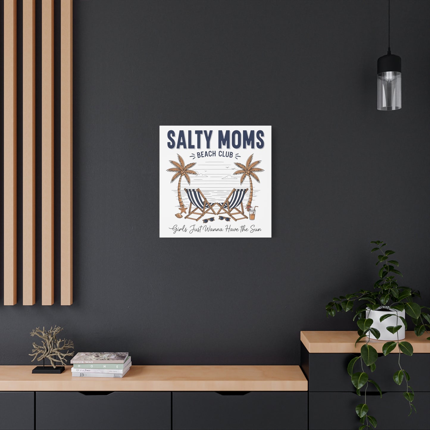 Salty Moms Beach Club Canvas Wall Art