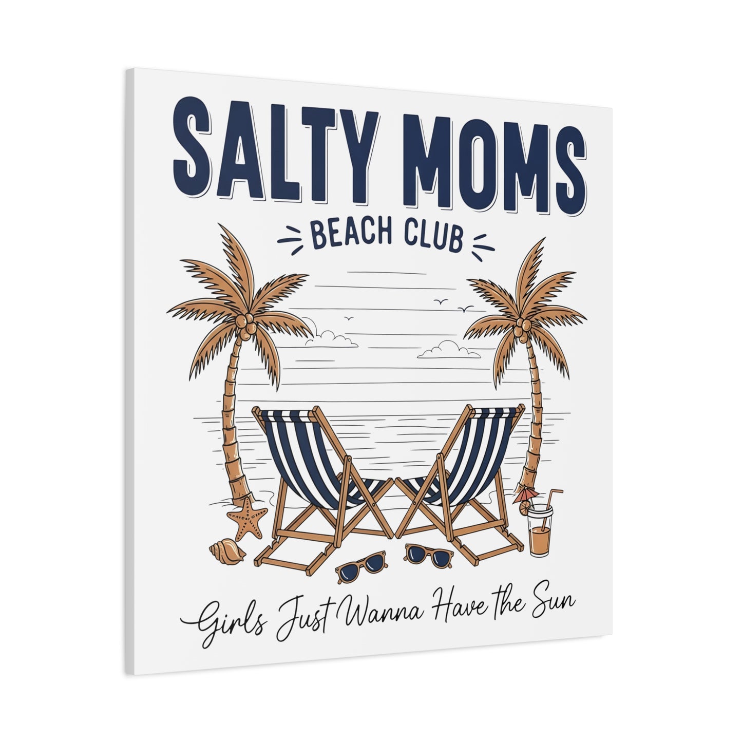Salty Moms Beach Club Canvas Wall Art