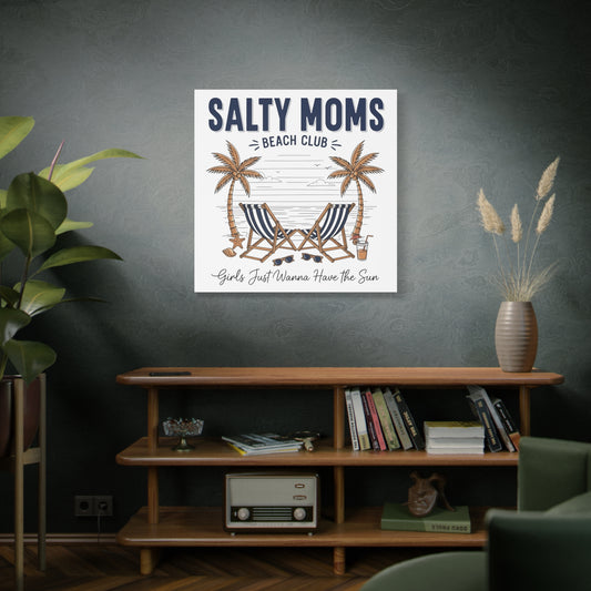 Salty Moms Beach Club Canvas Wall Art