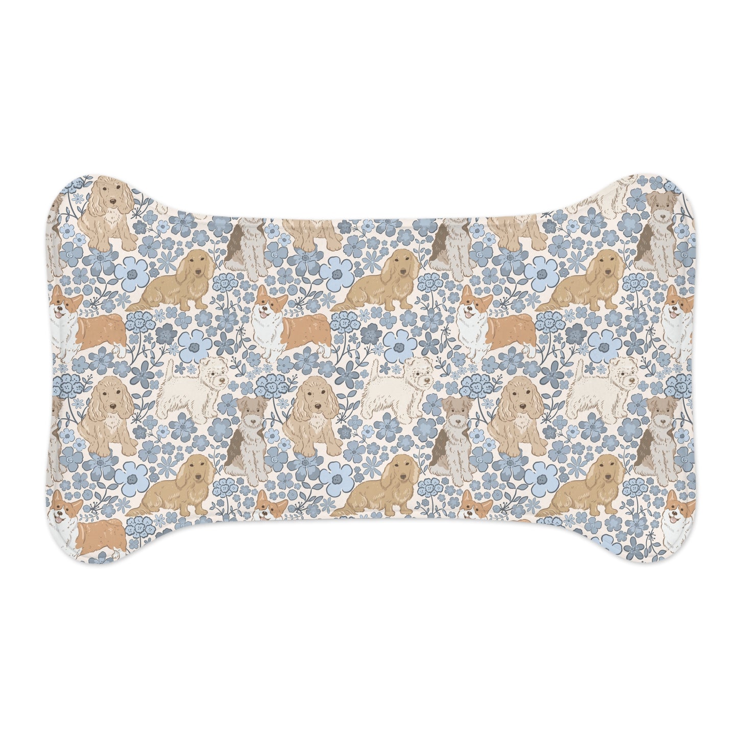 Floral Corgi & Labradoodle Pet Feeding Mat