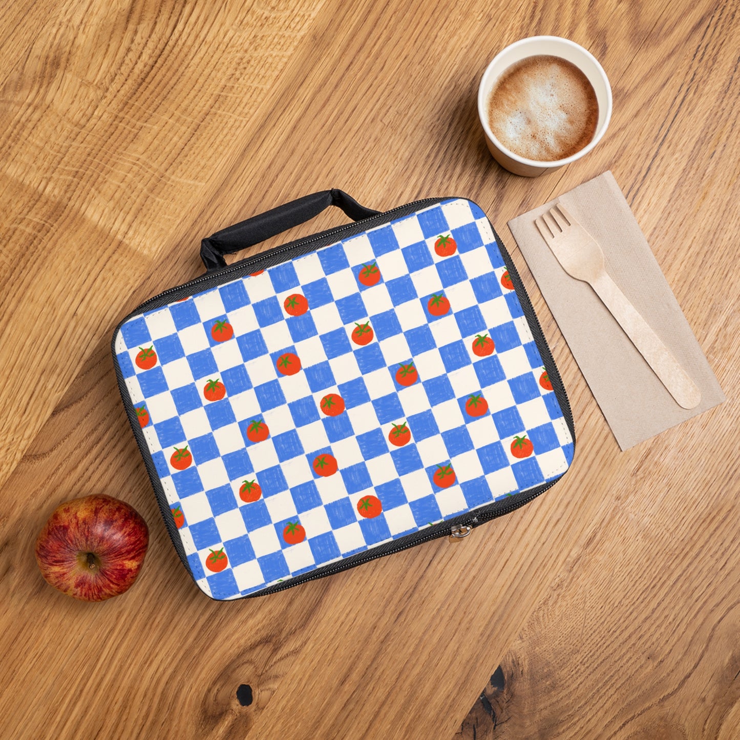 Tomato Checkered Lunch Bag
