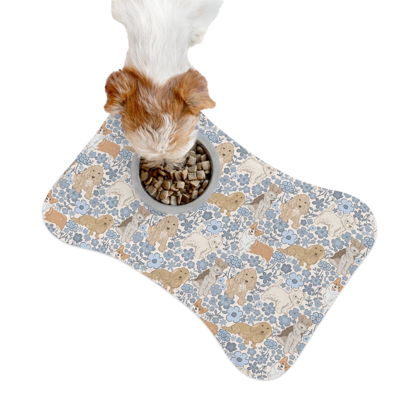 Floral Corgi & Labradoodle Pet Feeding Mat