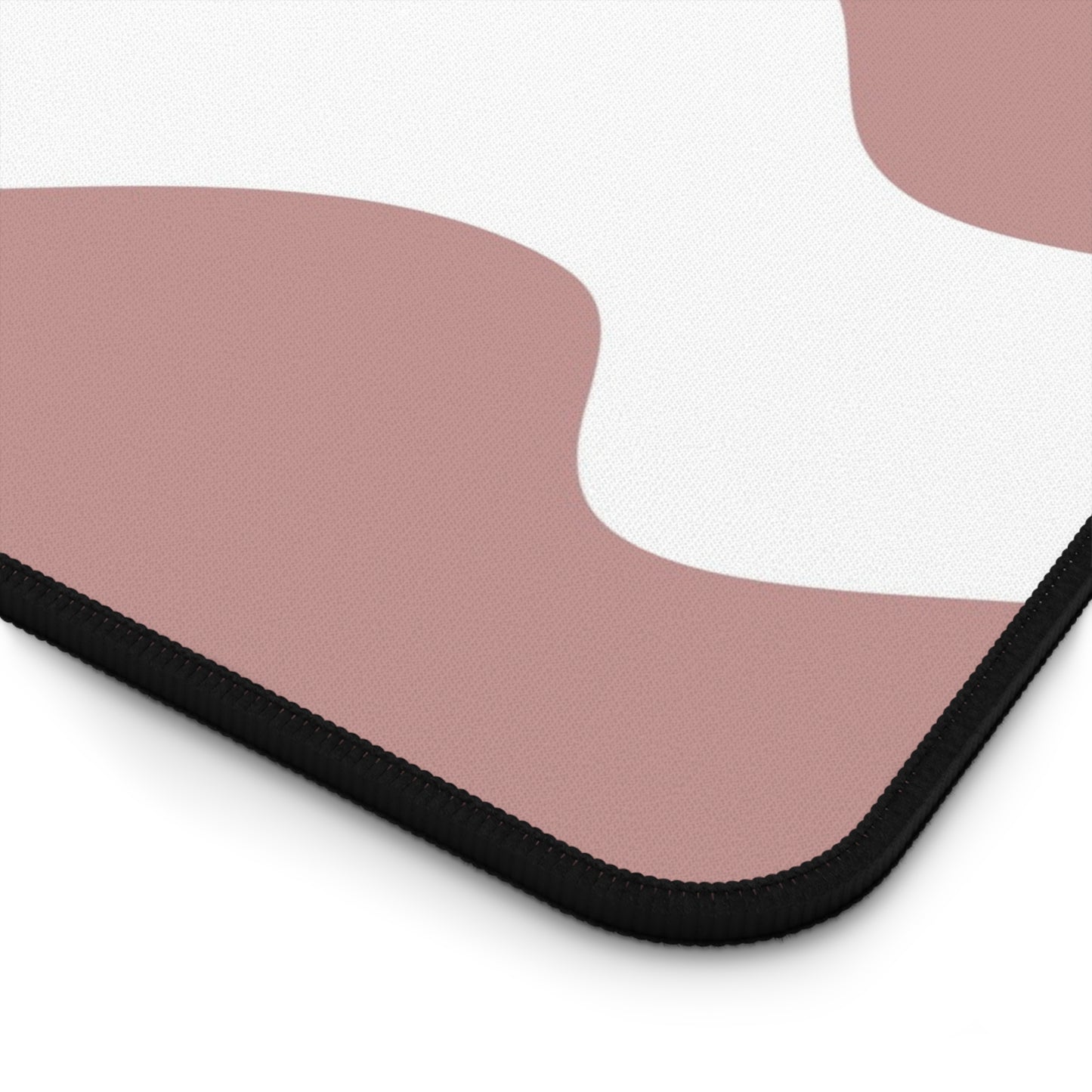 Wavy Blush Desk Mat — Pink Wave Pattern Mousepad