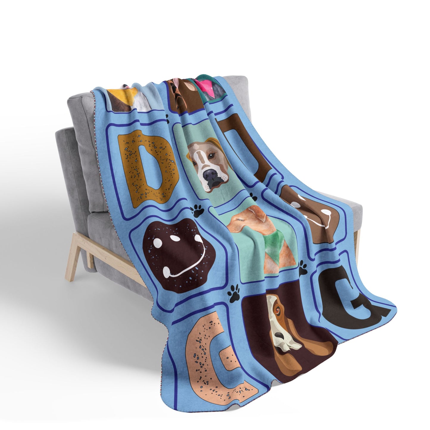 The Official Dog Nap Blanket - Cute Paw Print Sherpa Fleece Throw