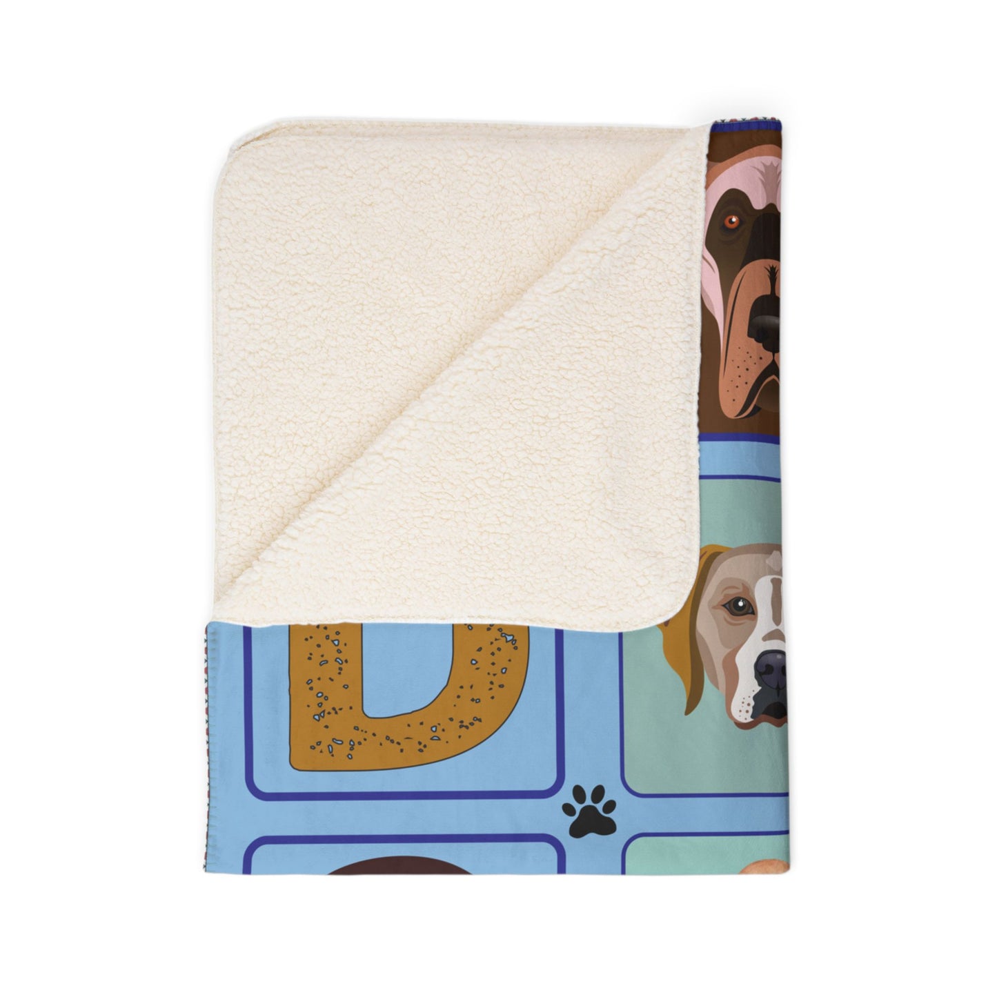 The Official Dog Nap Blanket - Cute Paw Print Sherpa Fleece Throw