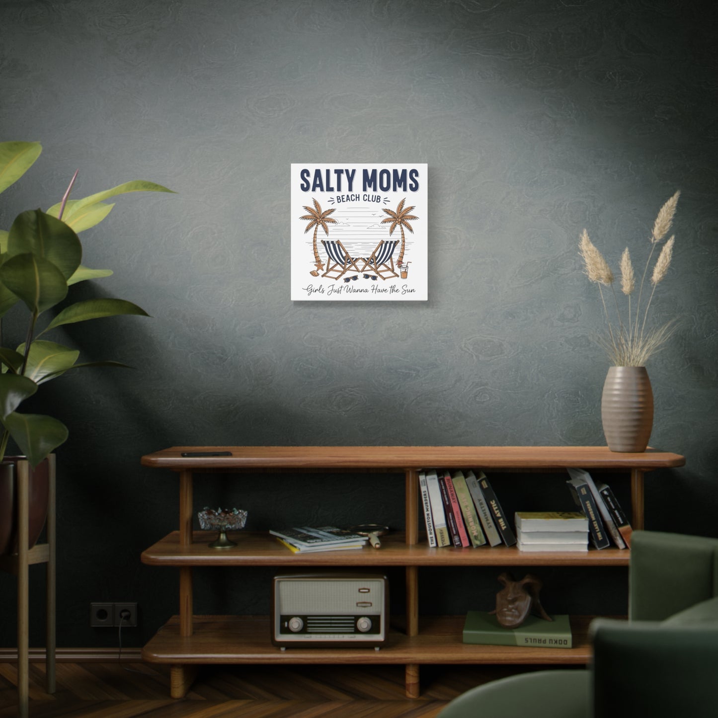 Salty Moms Beach Club Canvas Wall Art