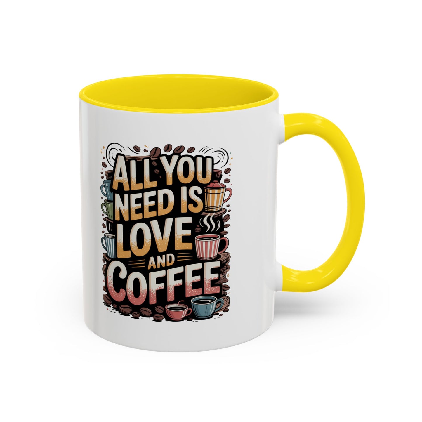 All You Need Is Love And Coffee Mug – Retro Coffee Lover Gift