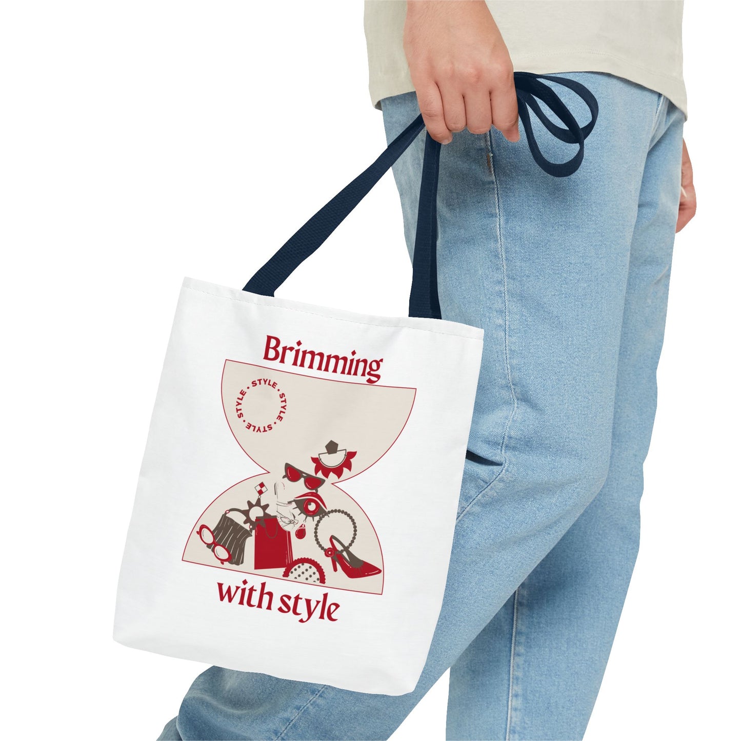 Brimming with style Editorial Graphic Tote Bag – Aesthetic Canvas Shoulder Bag
