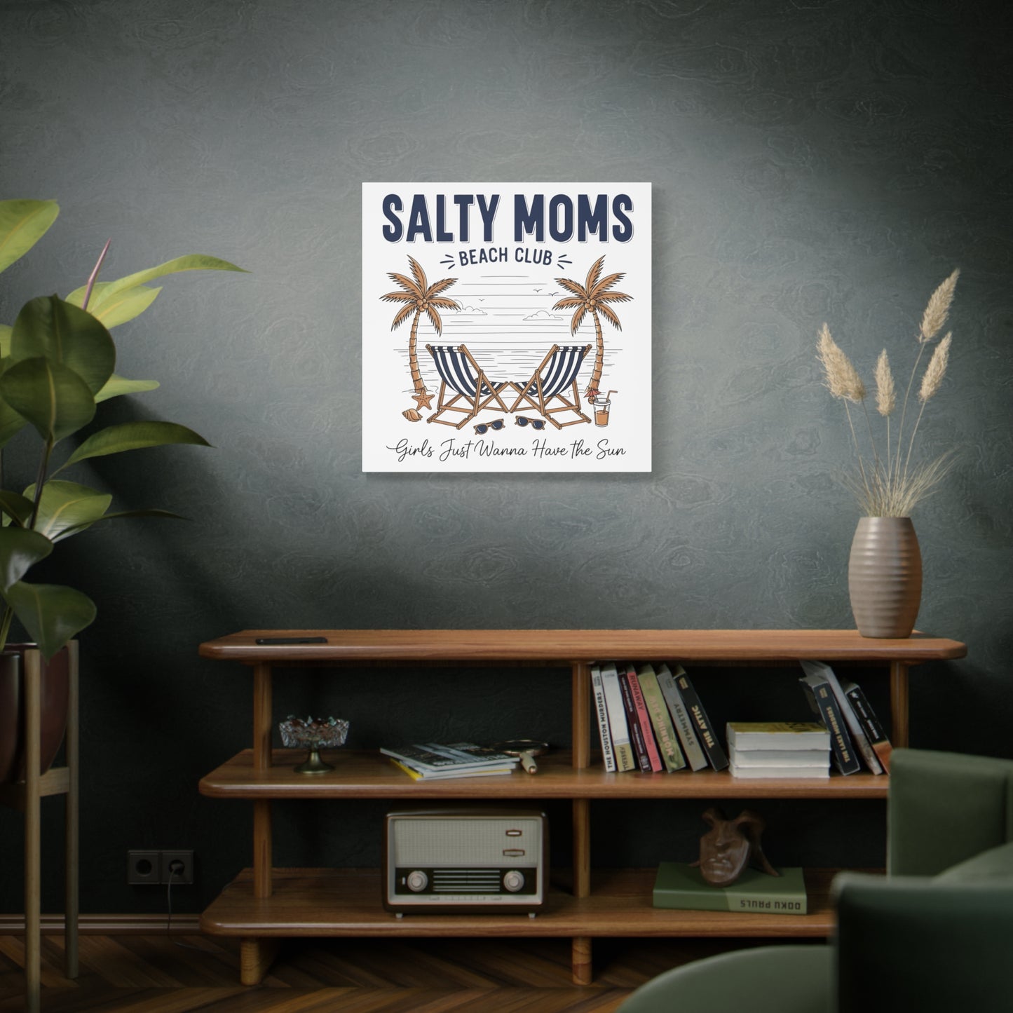 Salty Moms Beach Club Canvas Wall Art