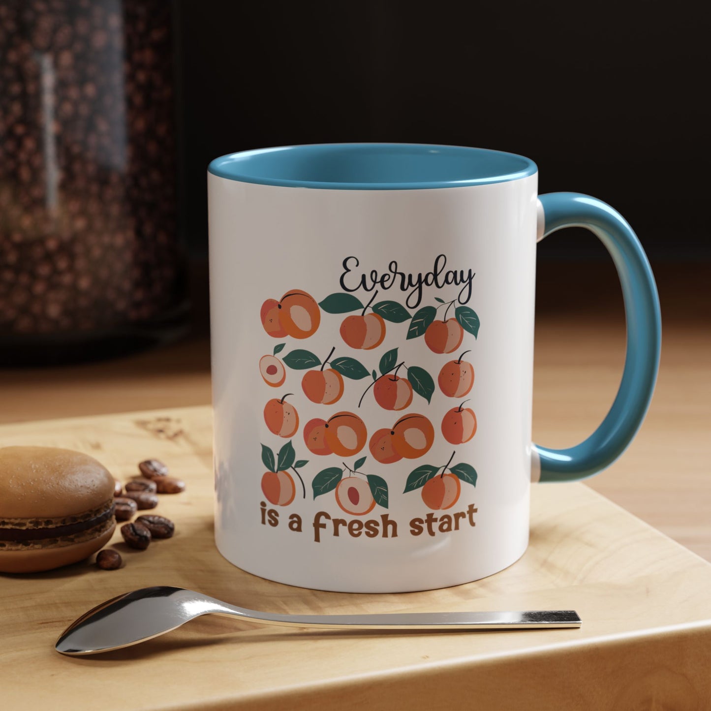 Everyday Is a Fresh Start Peach Accent Coffee Mug