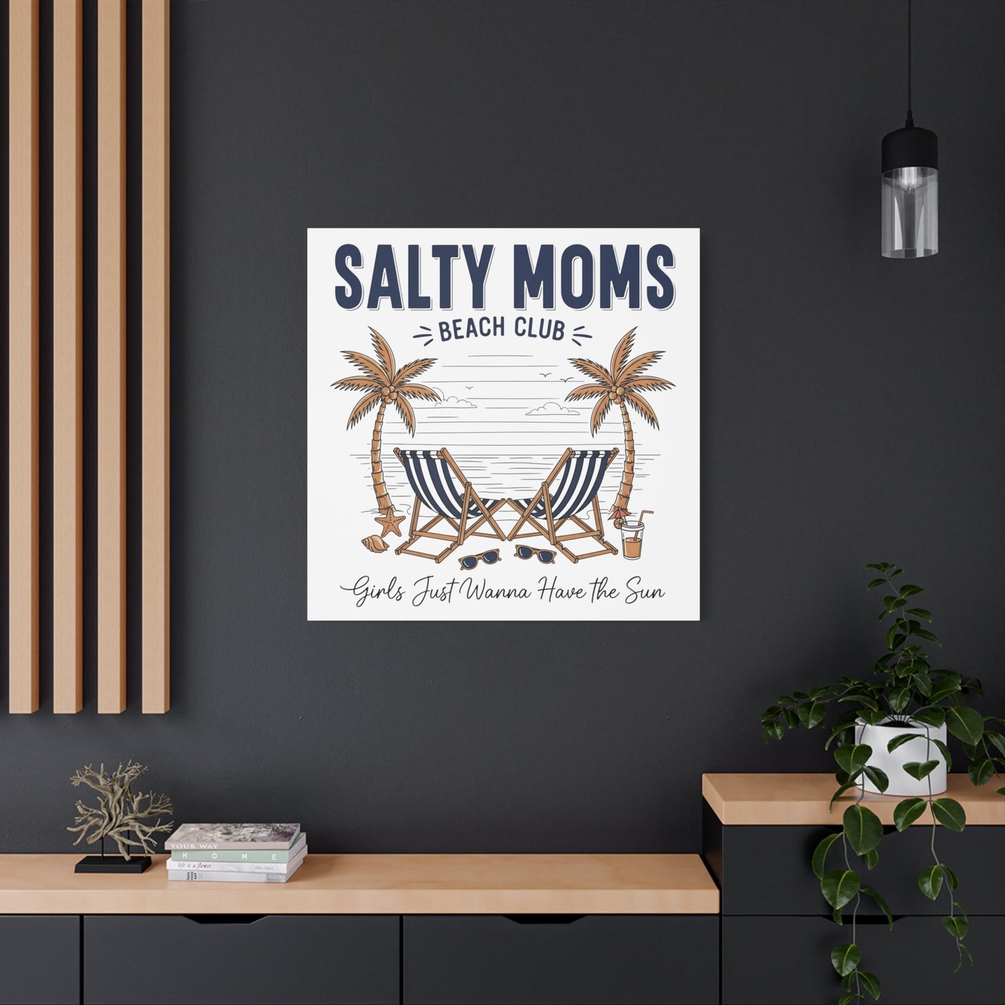 Salty Moms Beach Club Canvas Wall Art