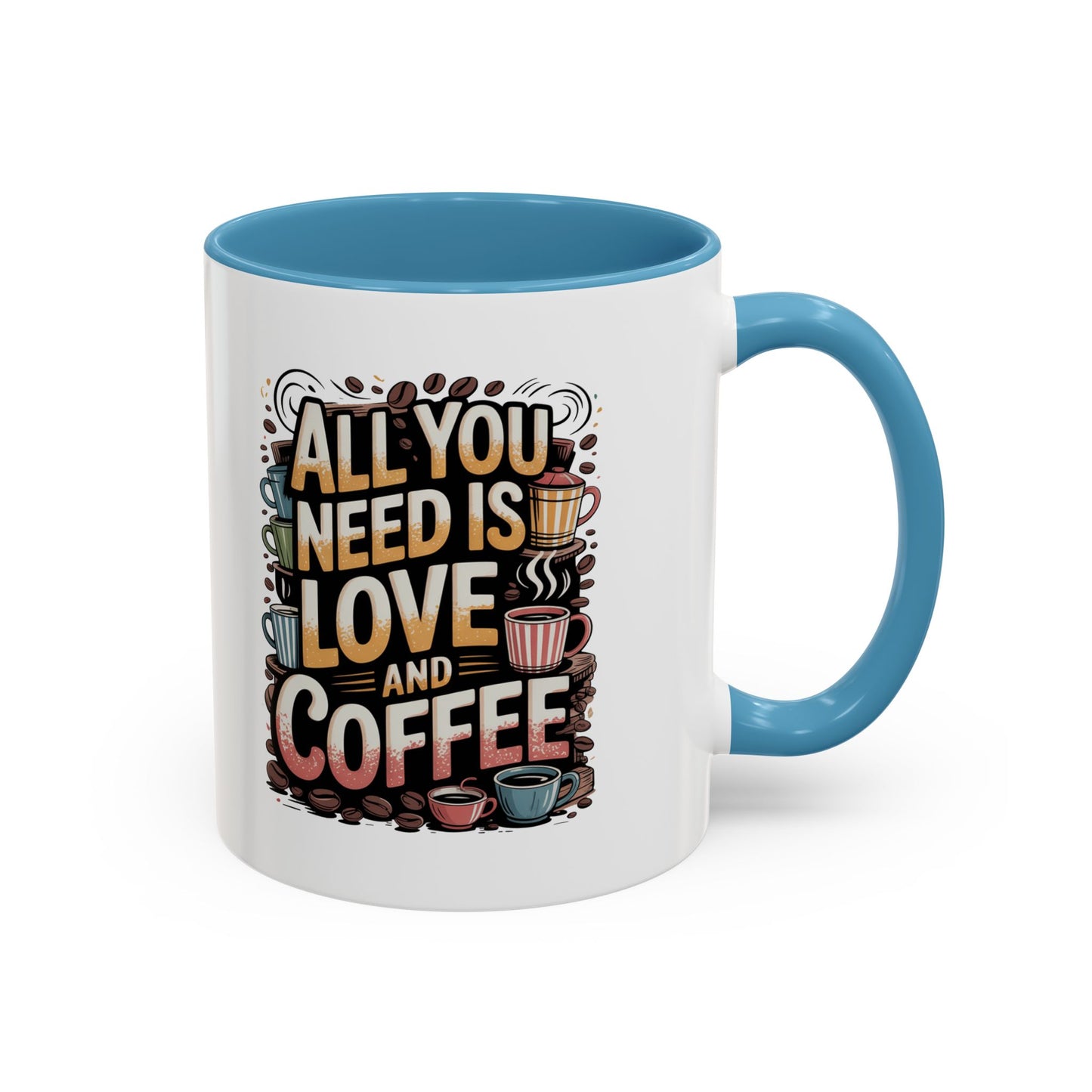 All You Need Is Love And Coffee Mug – Retro Coffee Lover Gift