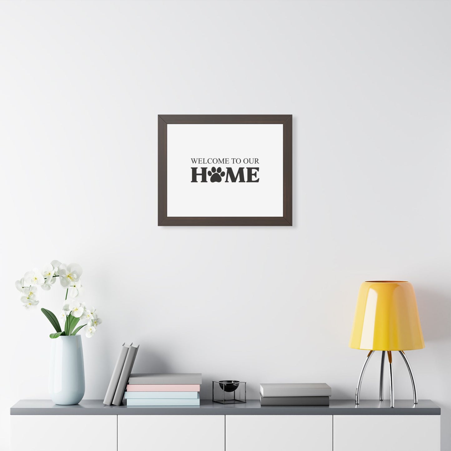 Welcome to Our Home Pet Paw Framed Poster – Cozy Pet Lover Decor