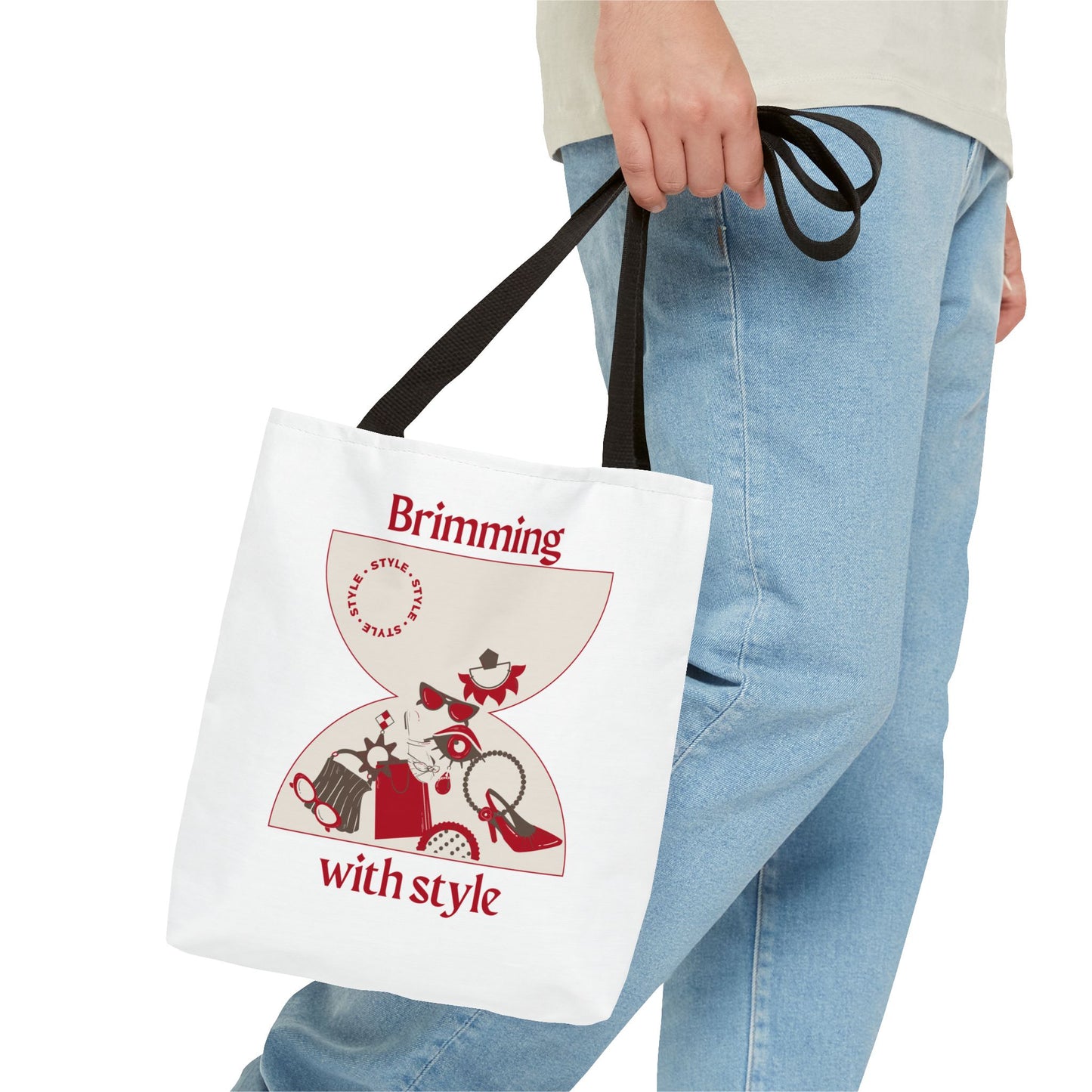 Brimming with style Editorial Graphic Tote Bag – Aesthetic Canvas Shoulder Bag