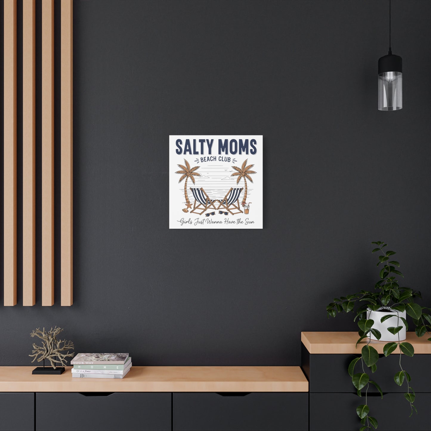 Salty Moms Beach Club Canvas Wall Art