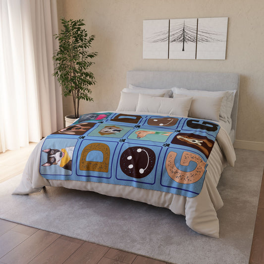 The Official Dog Nap Blanket - Cute Paw Print Sherpa Fleece Throw