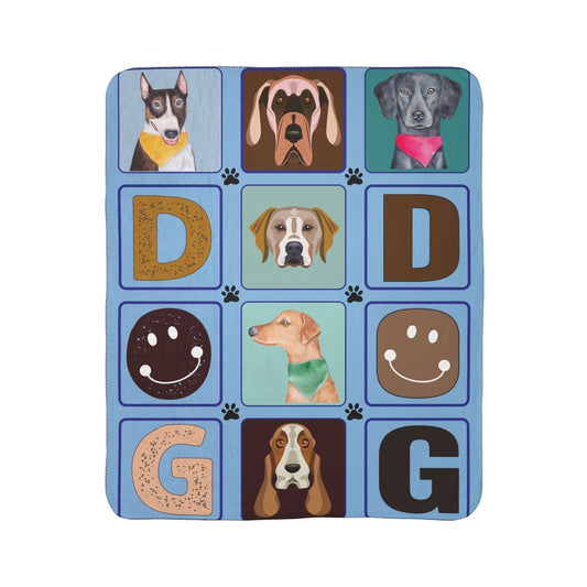 The Official Dog Nap Blanket - Cute Paw Print Sherpa Fleece Throw