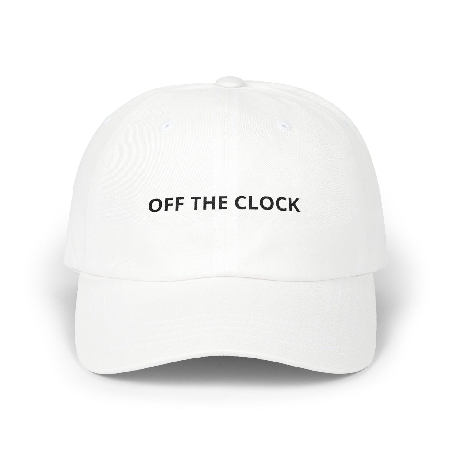 Off The Clock Embroidered Dad Hat - White Aesthetic Casual Baseball Cap