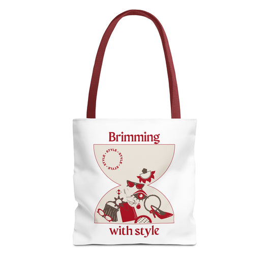Brimming with style Editorial Graphic Tote Bag – Aesthetic Canvas Shoulder Bag