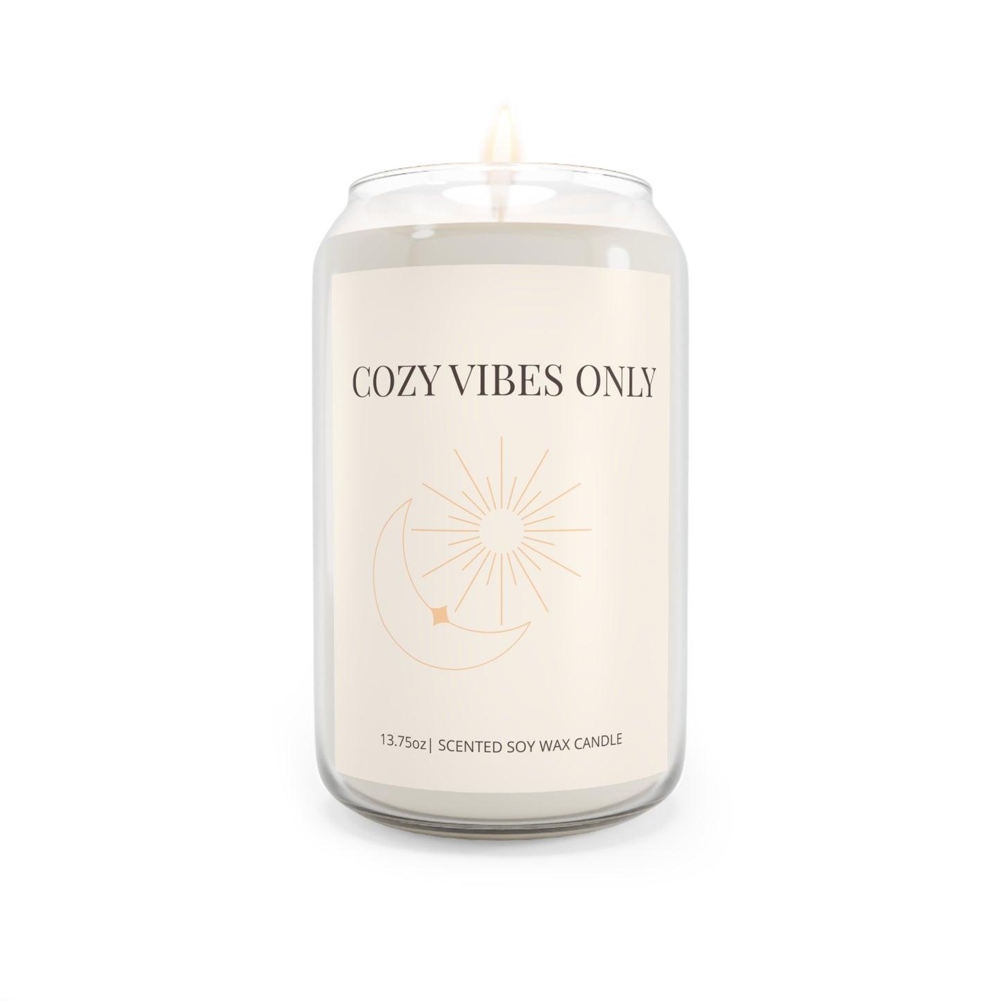 Copy of Cozy Vibes Only Celestial Candle - Vanilla Bean Aesthetic Jar Decor (13.75oz)