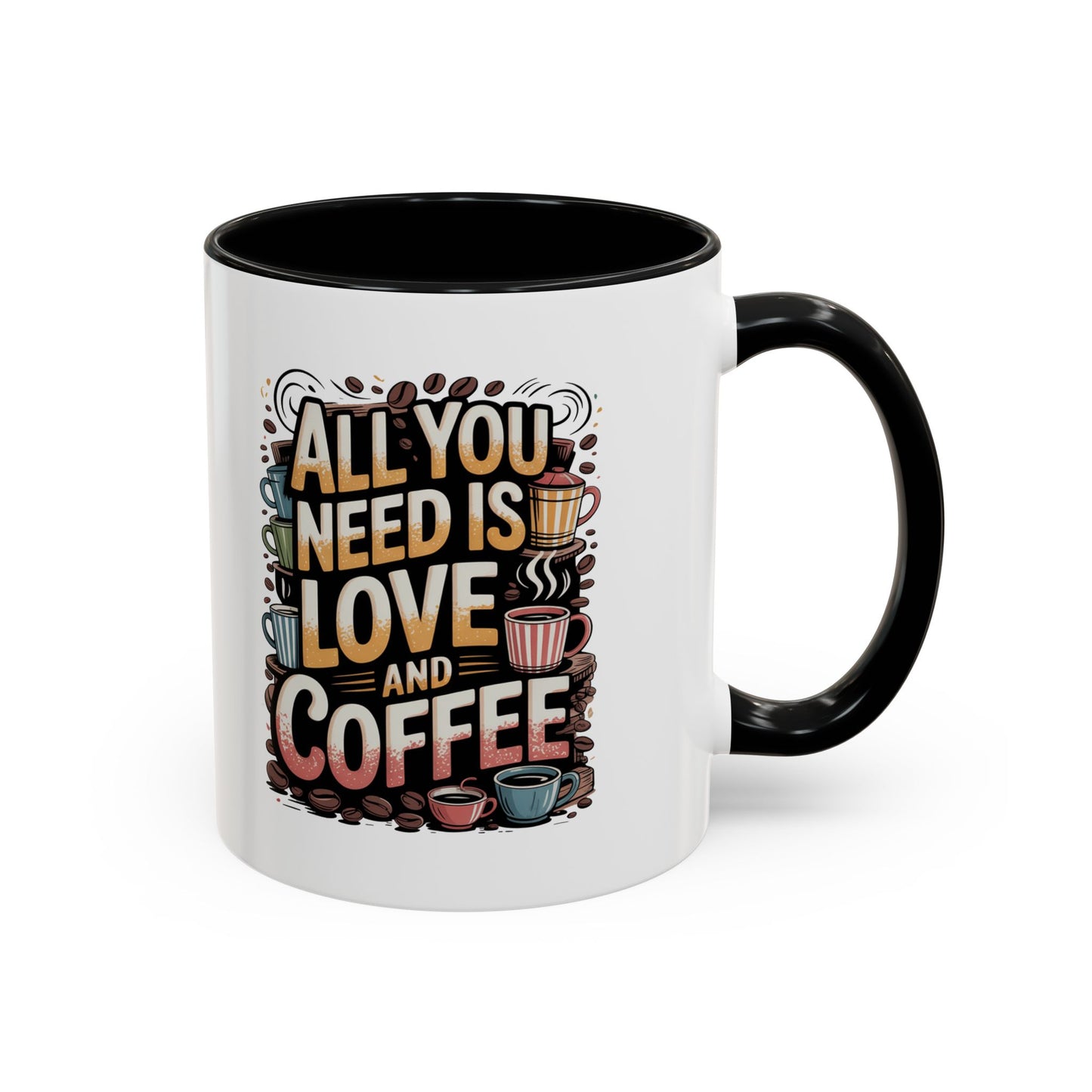 All You Need Is Love And Coffee Mug – Retro Coffee Lover Gift